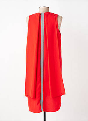Robe mi-longue coupe fluide sans manche rouge PAUSE CAFE femme