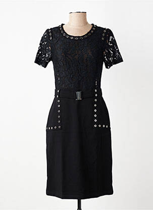 Robe mi-longue manches courtes manches courtes noir EVA KAYAN femme