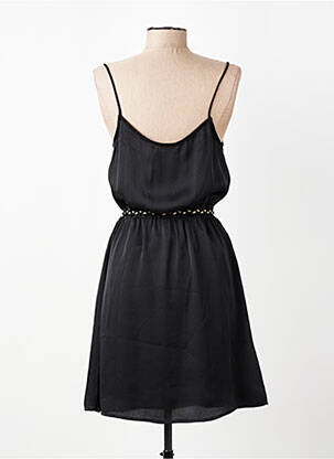 Robe mi-longue tissage crêpe fines bretelles noir MOLLY BRACKEN femme