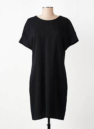 Robe courte fermeture zippée au dos manches courtes noir EVA KAYAN femme