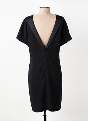 Robe courte fermeture zippée au dos manches courtes noir EVA KAYAN femme