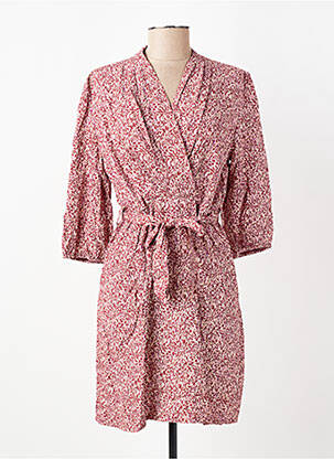 Robe courte manches 3/4 manches 3/4 rouge GRACE & MILA femme