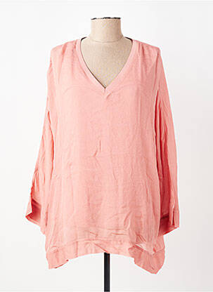 Tunique manches longues tissage crêpe rose YAYA femme