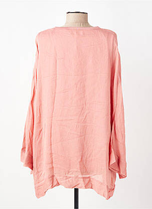 Tunique manches longues tissage crêpe rose YAYA femme