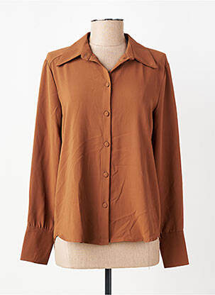 Chemisier coupe cintrée manches longues marron ARTIGLI femme