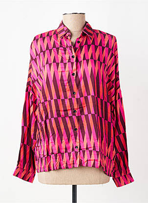 Chemisier coupe cintrée manches longues rose KANOPE femme