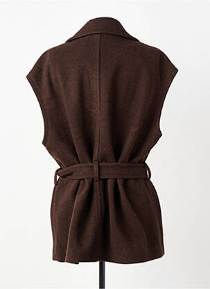 Gilet sans manche poches marron YAYA femme