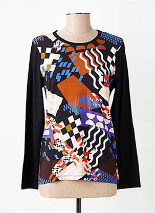 T-shirt imprimé fantaisie manches longues noir MALOKA femme