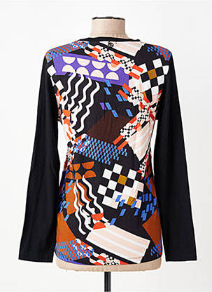 T-shirt imprimé fantaisie manches longues noir MALOKA femme