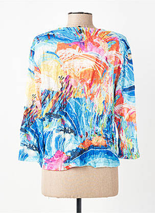 Gilet manches longues manches 3/4 bleu MALOKA femme