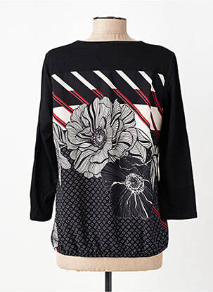 Blouse imprimé fleurs manches 3/4 noir TELMAIL femme