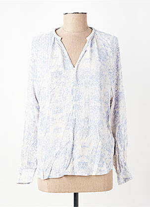 Blouse imprimé fantaisie manches longues bleu YAYA femme