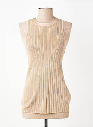 Top stretch sans manche beige YAYA femme