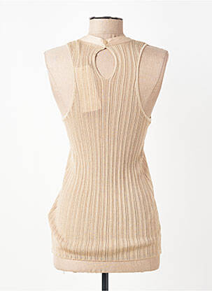 Top stretch sans manche beige YAYA femme