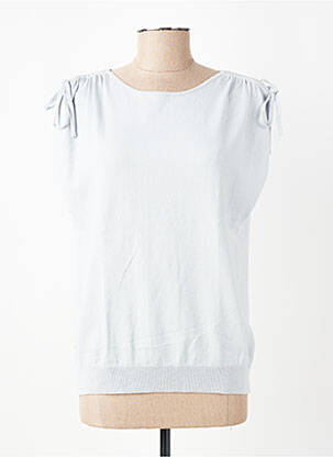 Pull stretch manches courtes gris YAYA femme