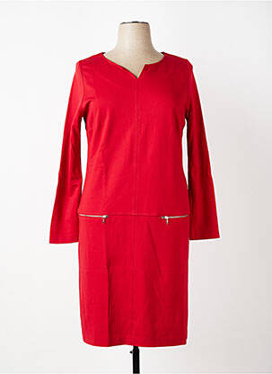 Robe mi-longue manches longues manches longues rouge PAUSE CAFE femme