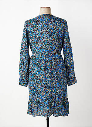 Robe mi-longue manches longues manches longues bleu EVA KAYAN femme