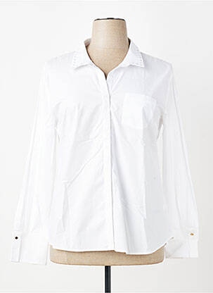 Chemisier coupe cintrée manches longues blanc EVA KAYAN femme