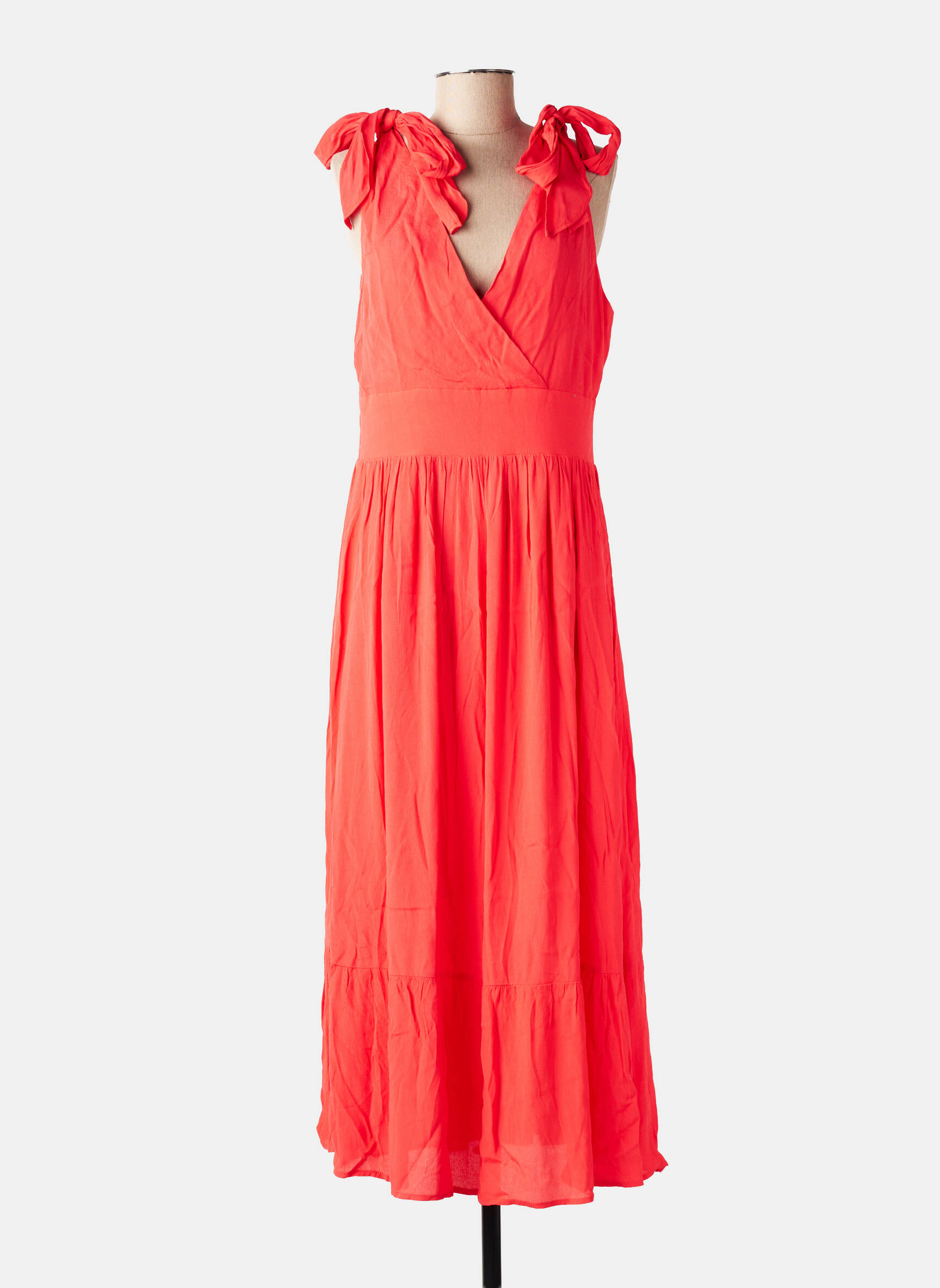 Robe longue sans manche sans manche orange MOLLY BRACKEN femme