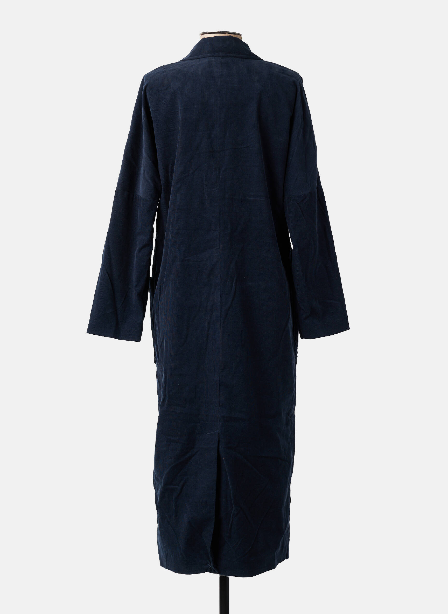 Manteau long coupe cintrée sans capuche bleu SCHOOL RAG femme