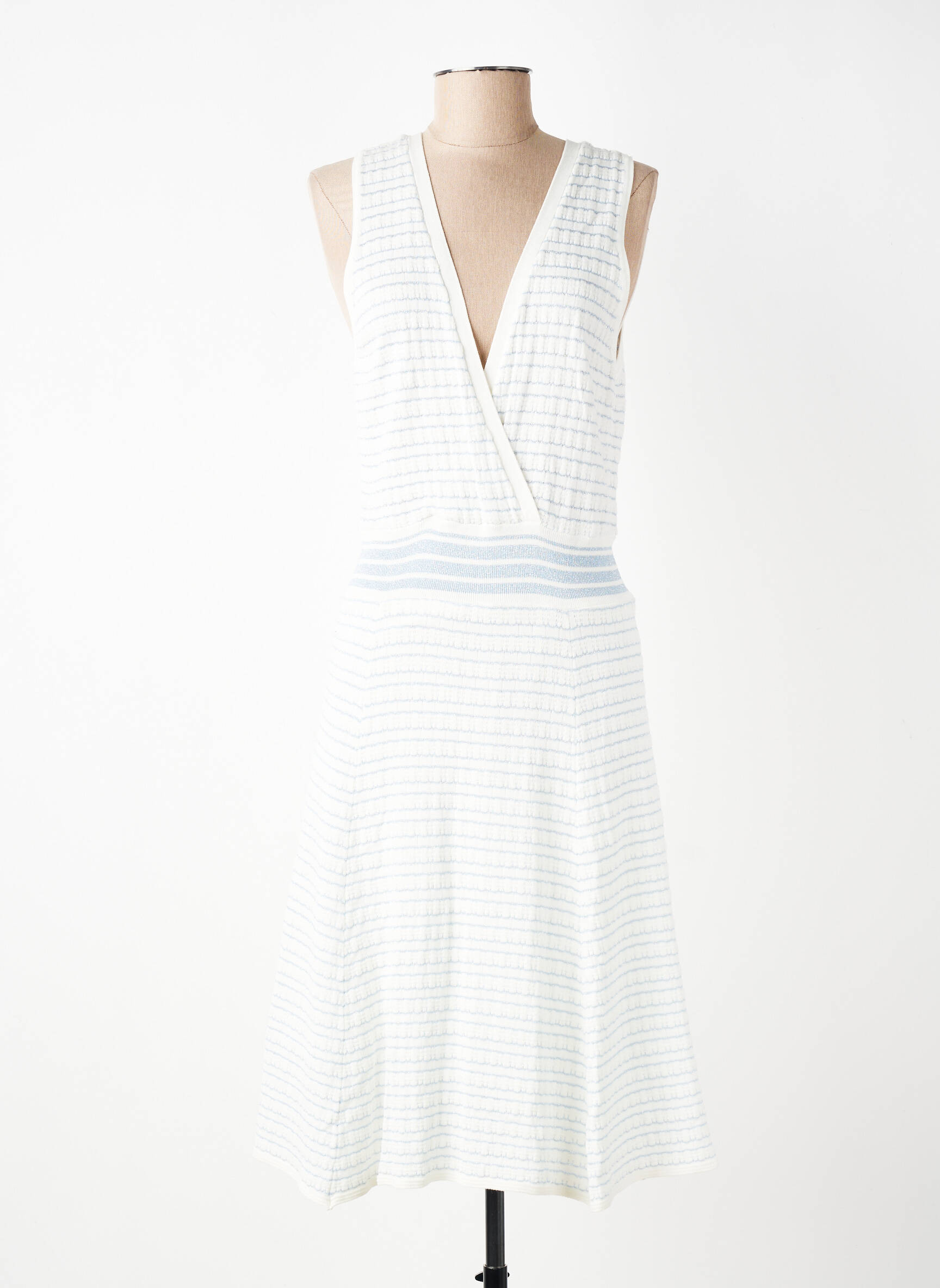 Robe mi-longue sans manche sans manche blanc LILI SIDONIO femme