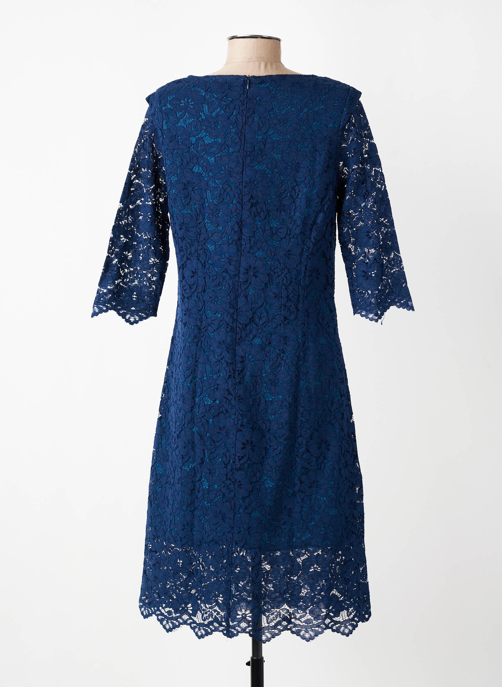 Robe mi-longue manches 3/4 manches 3/4 bleu MOLLY BRACKEN femme