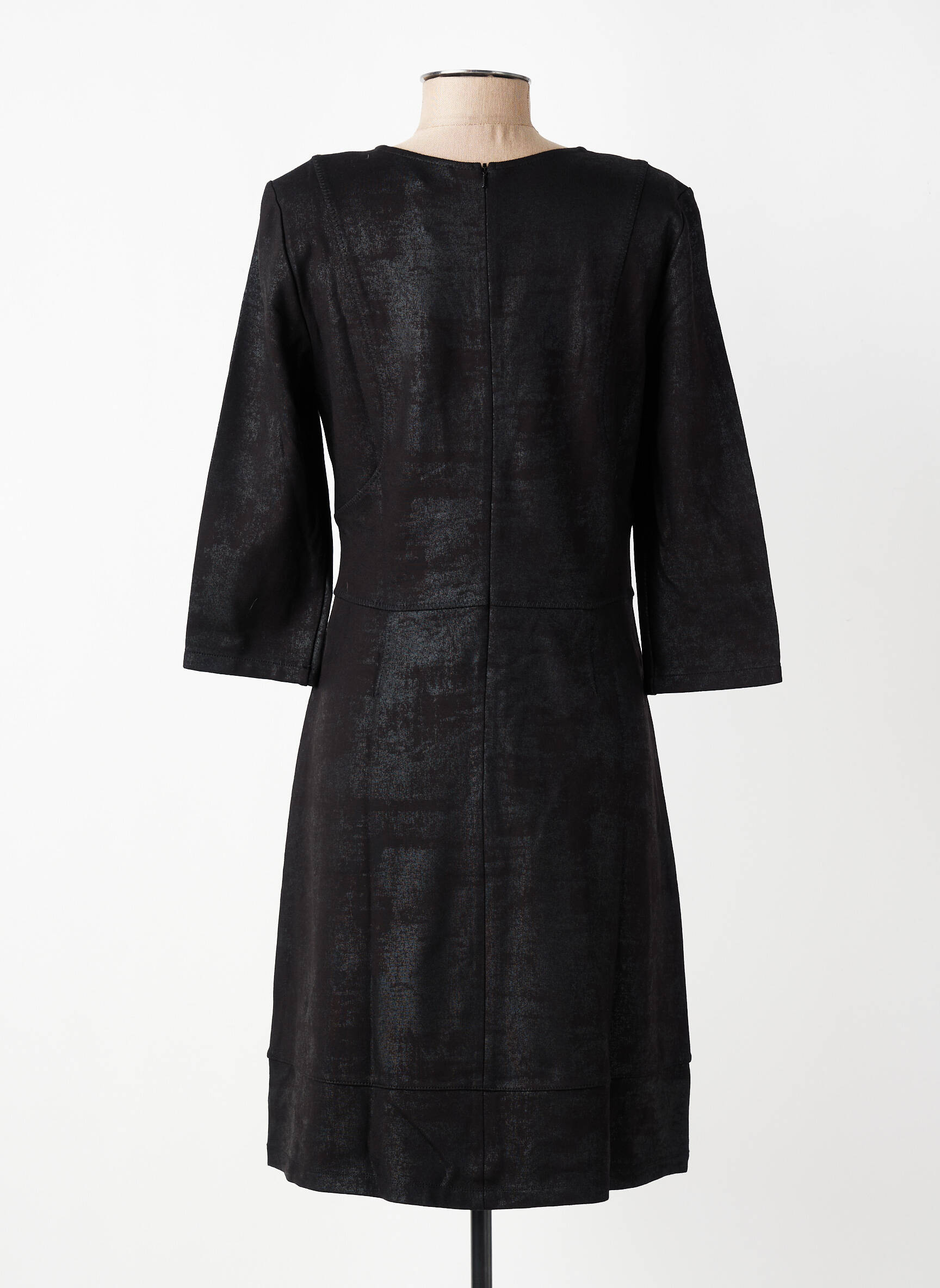 Robe mi-longue manches 3/4 manches 3/4 noir EVA KAYAN femme