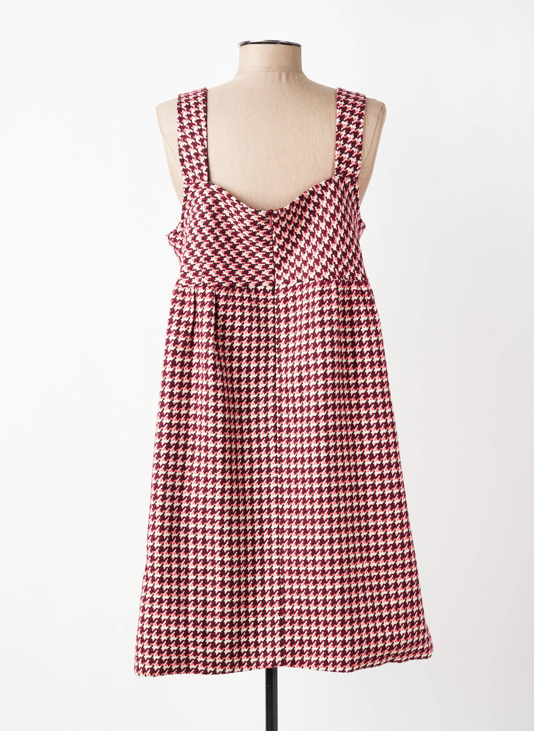 Robe courte fermeture zippée au dos fines bretelles rouge LILI SIDONIO femme