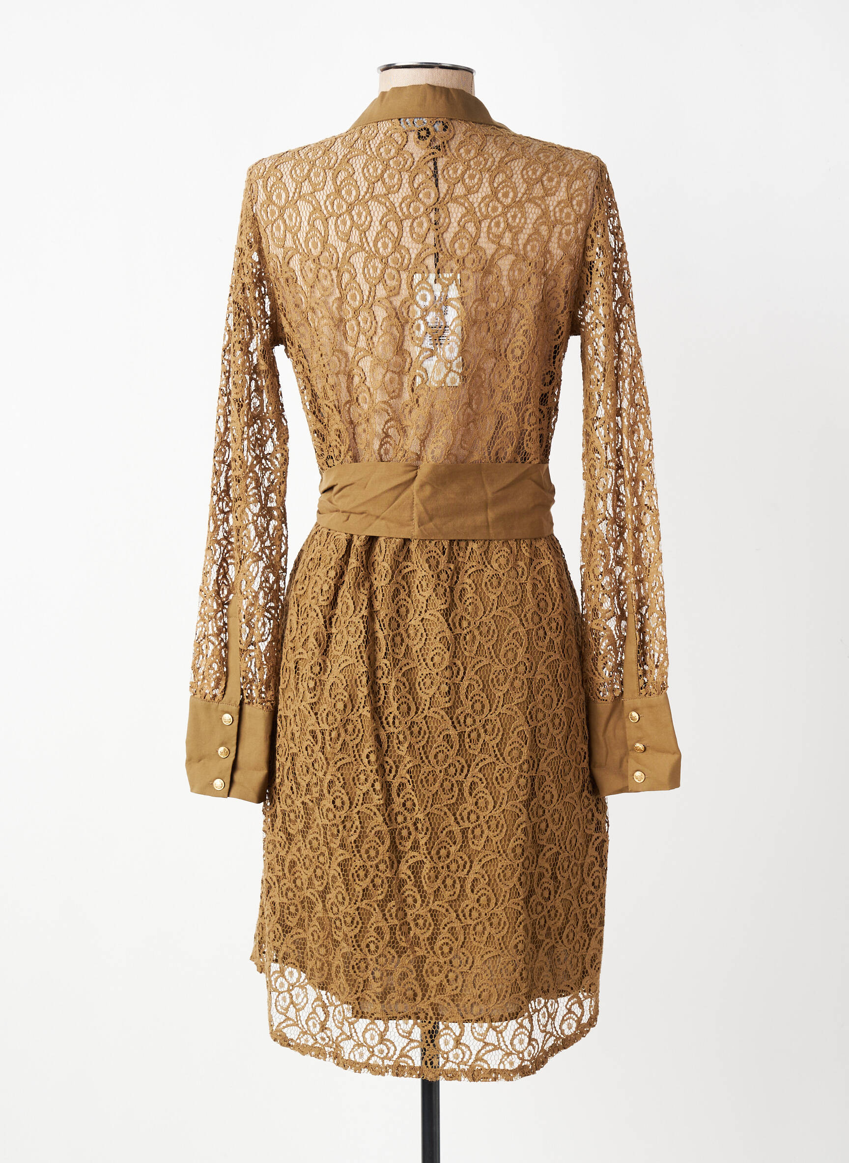 Robe mi-longue manches longues manches longues vert EVA KAYAN femme