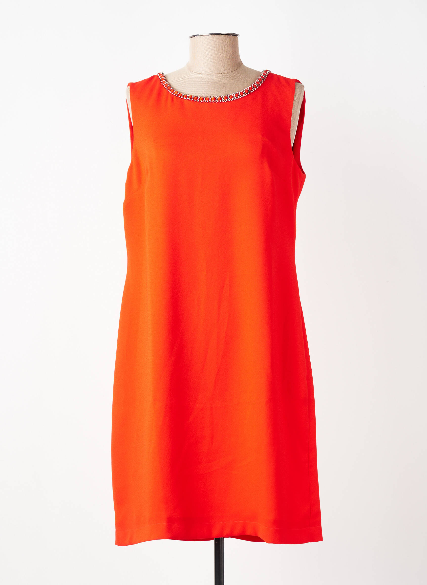 Robe mi-longue sans manche sans manche orange EVA KAYAN femme