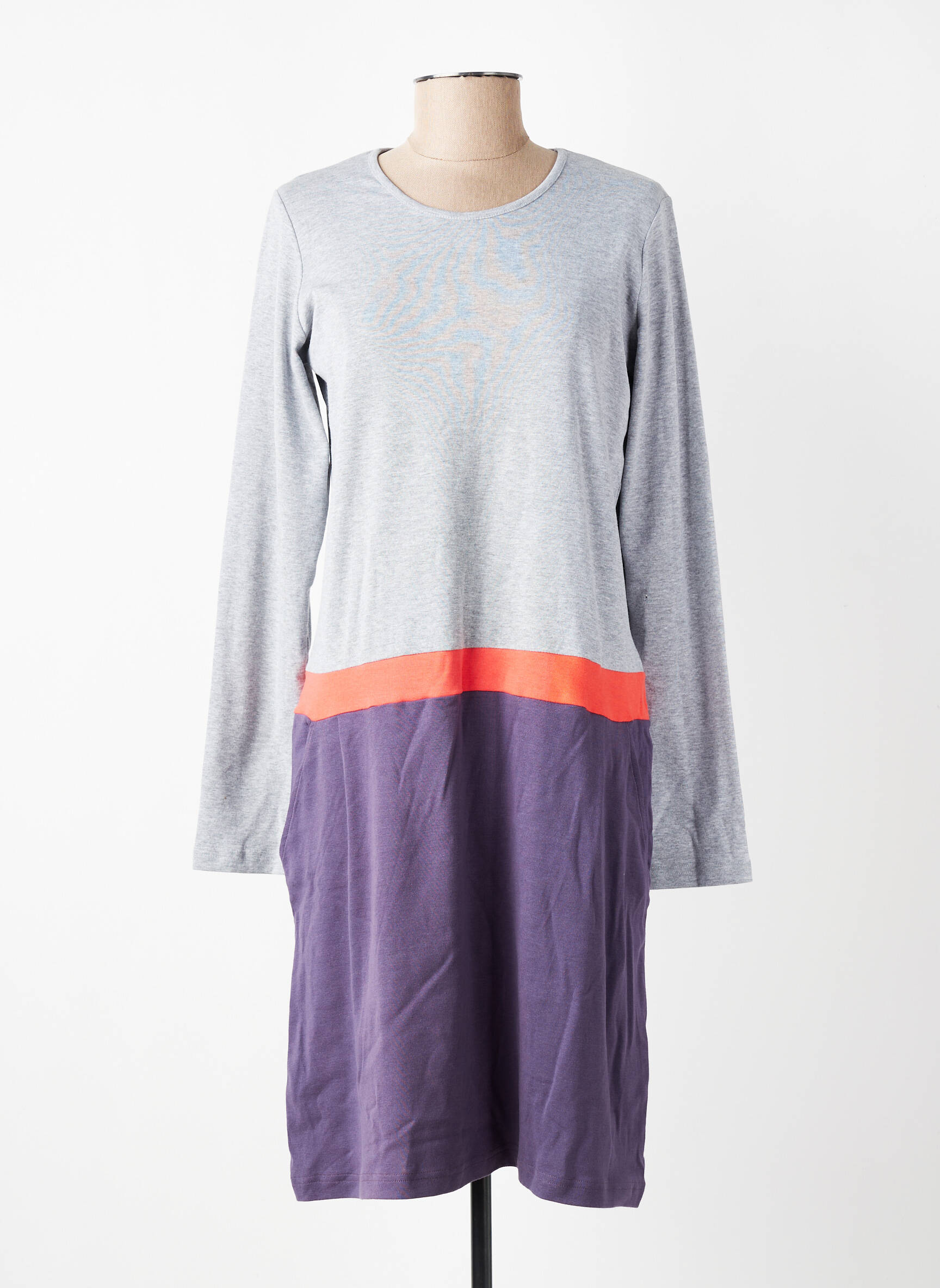 Chemise de nuit manches longues gris CANAT femme