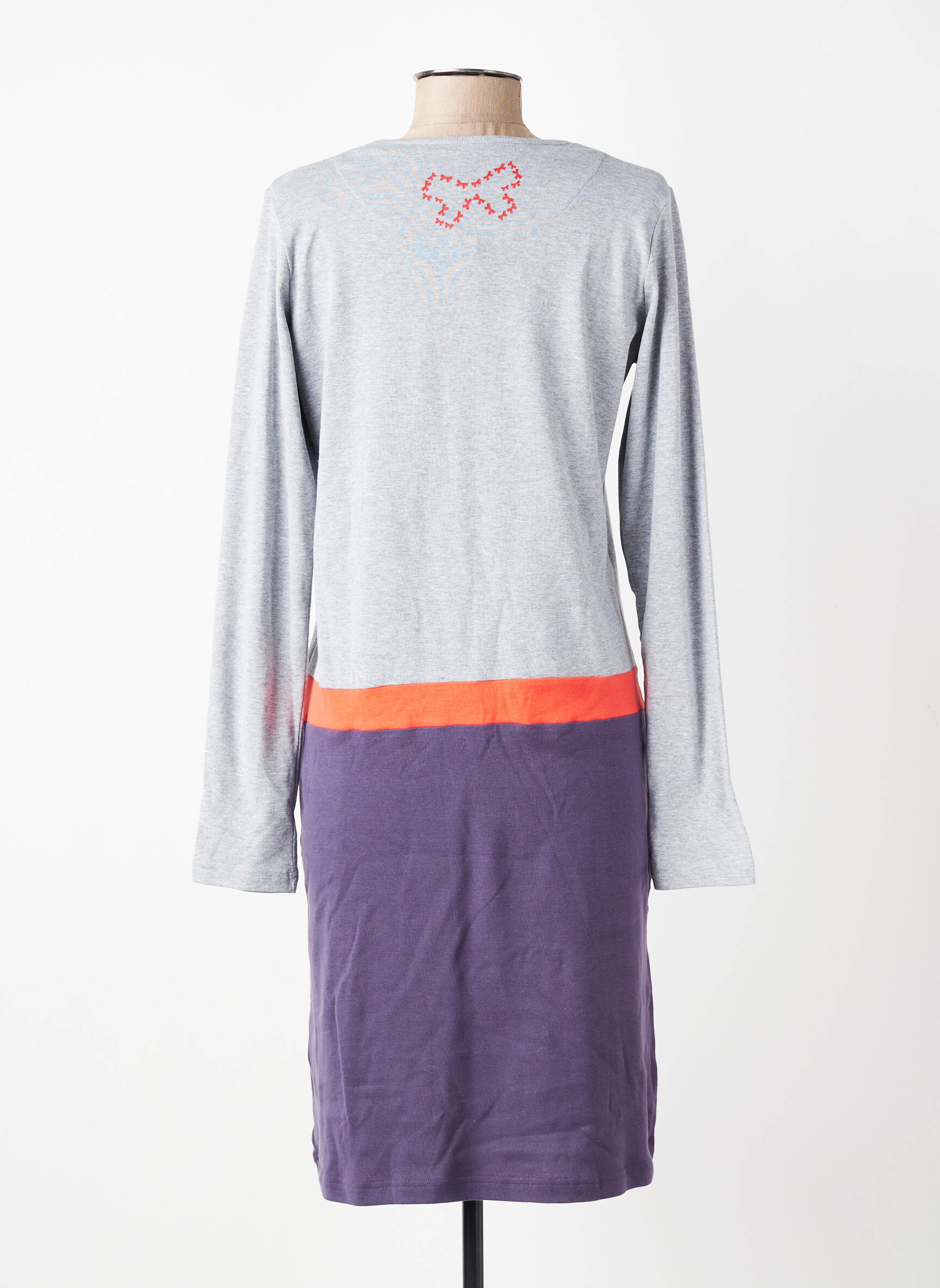 Chemise de nuit manches longues gris CANAT femme