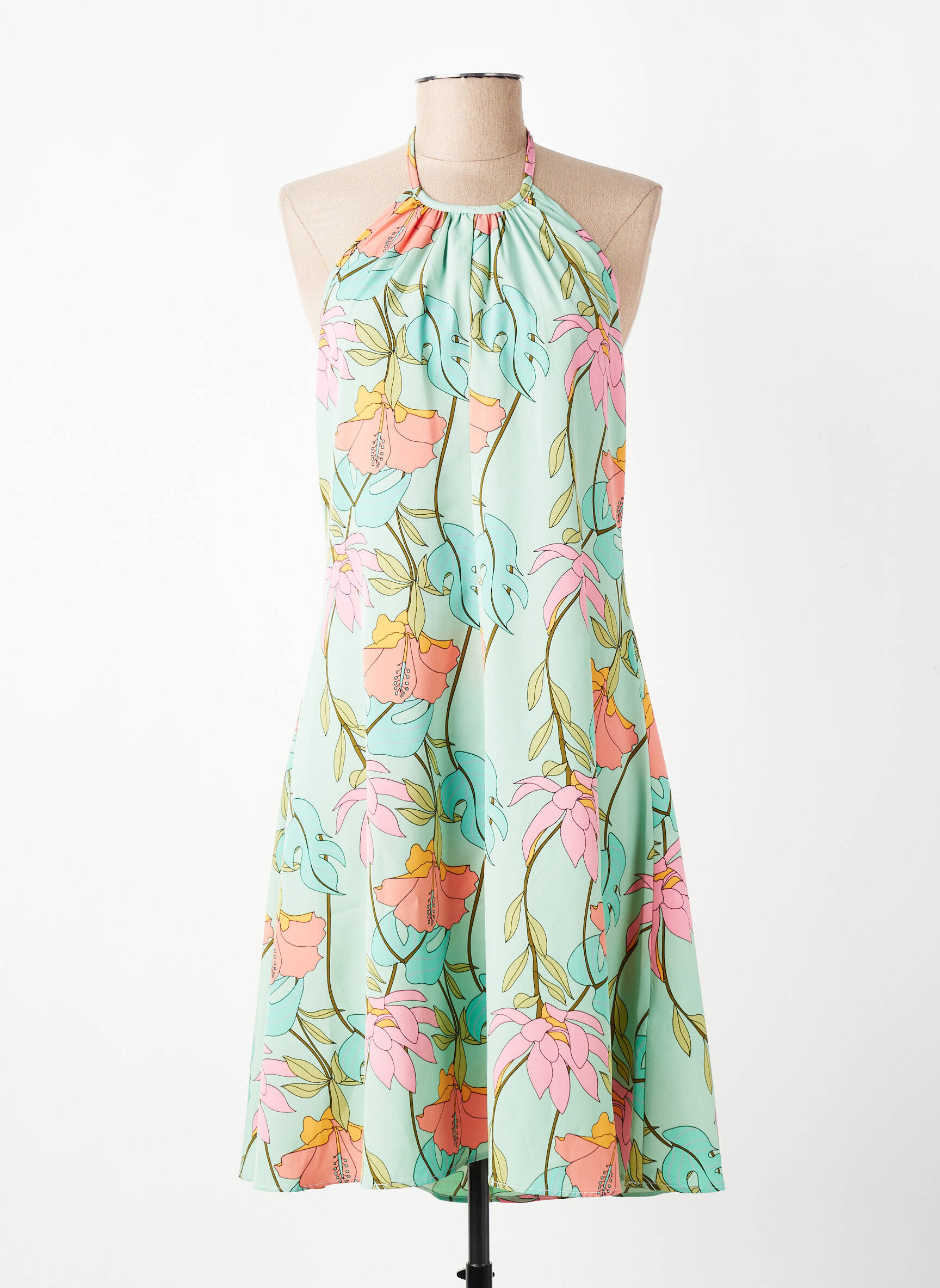 Robe mi-longue sans manche sans manche vert MOLLY BRACKEN femme
