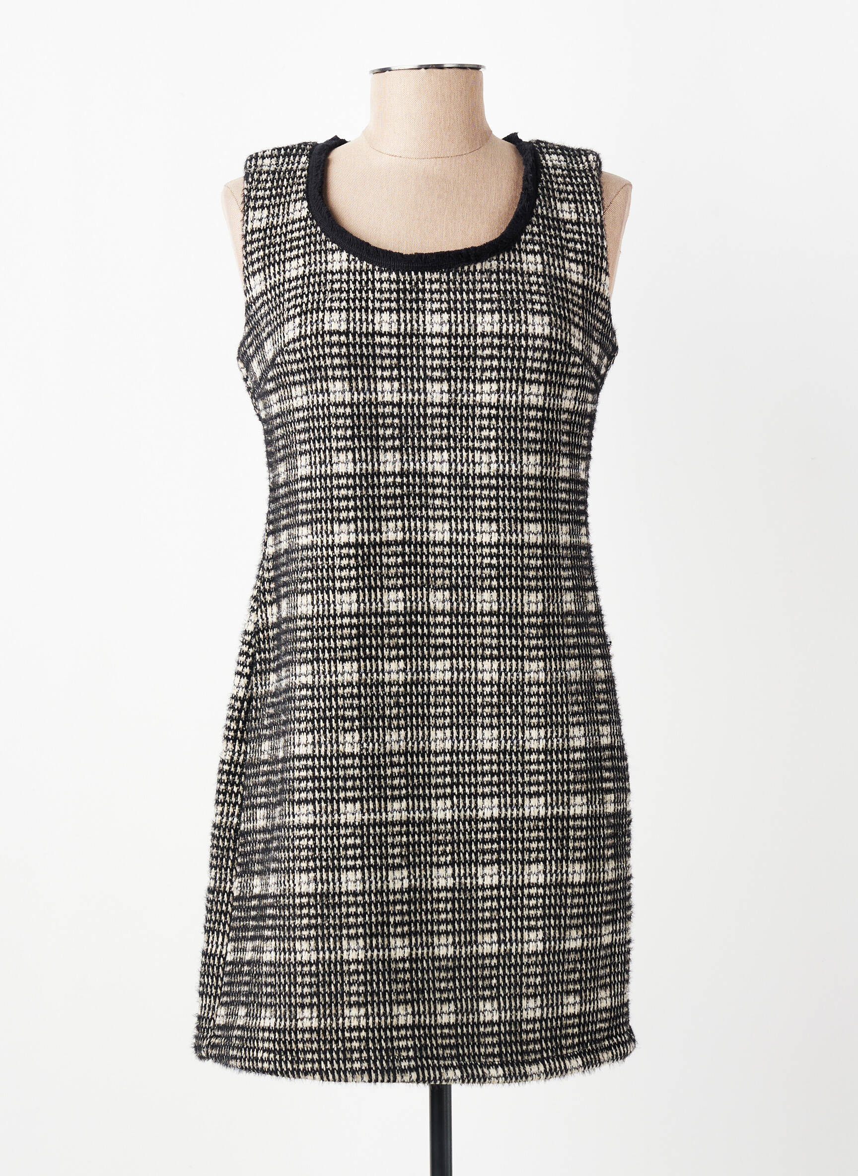Robe courte coupe fluide sans manche noir ARTIGLI femme