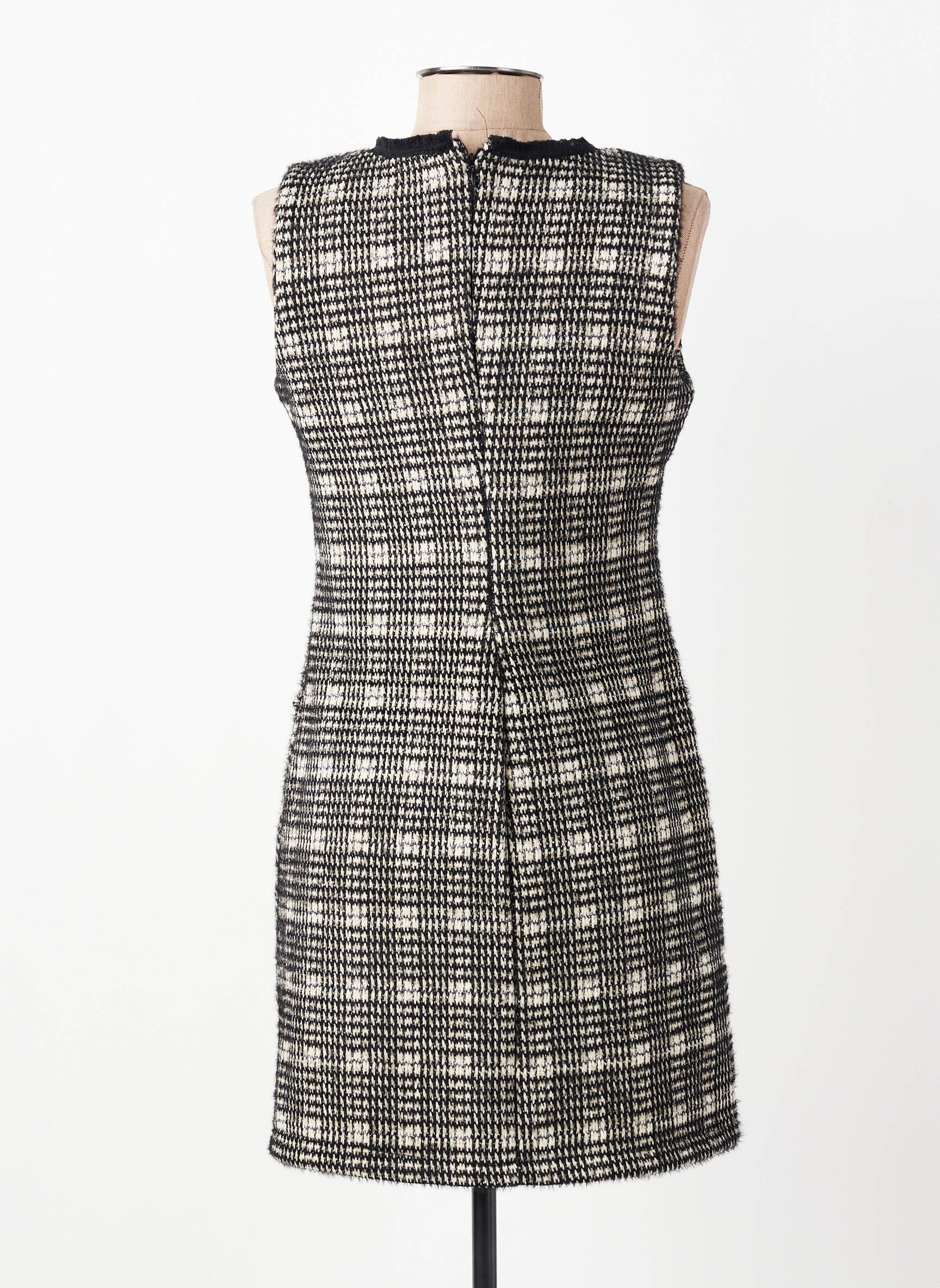 Robe courte coupe fluide sans manche noir ARTIGLI femme