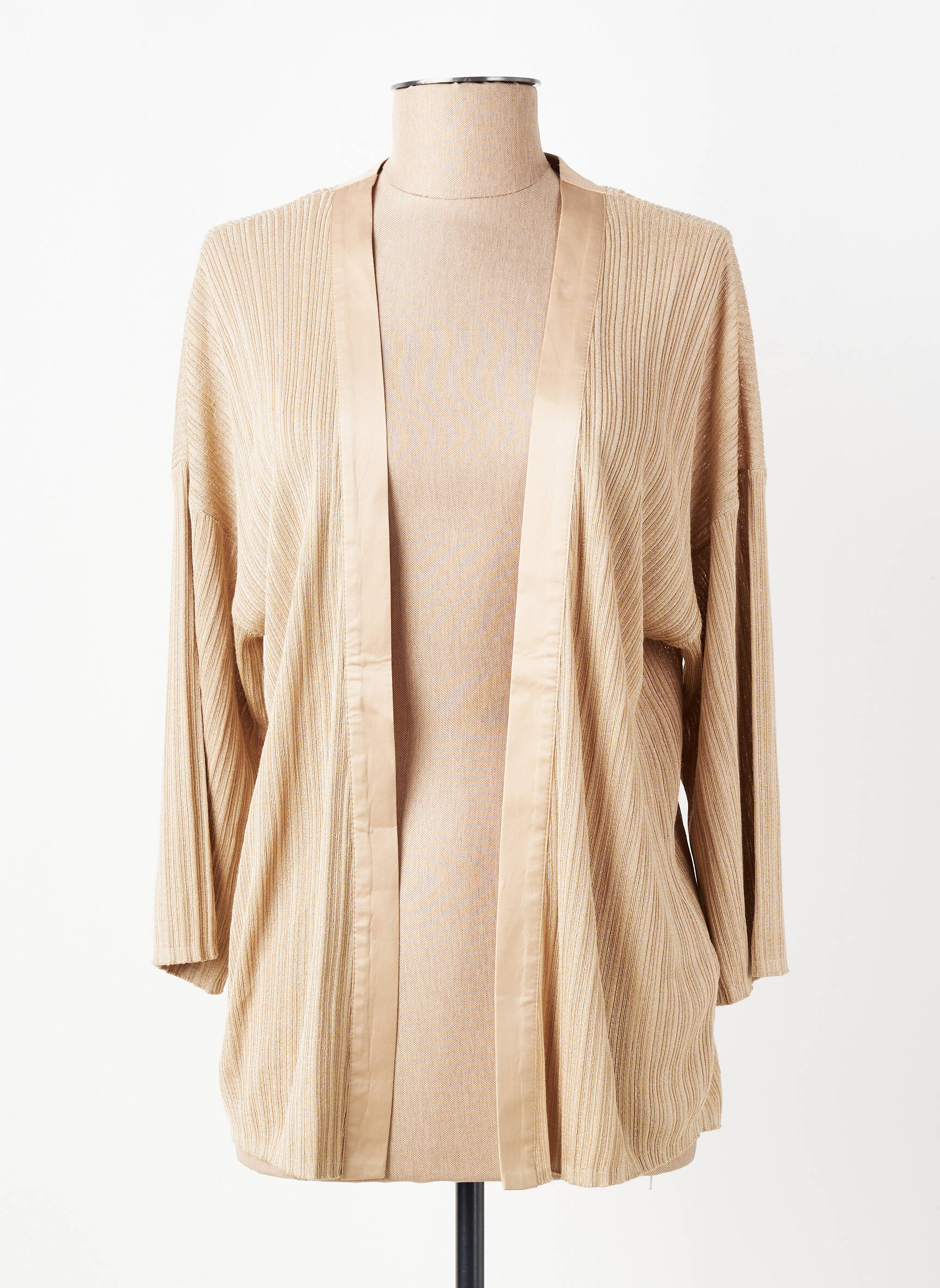 Gilet manches longues manches 3/4 beige YAYA femme