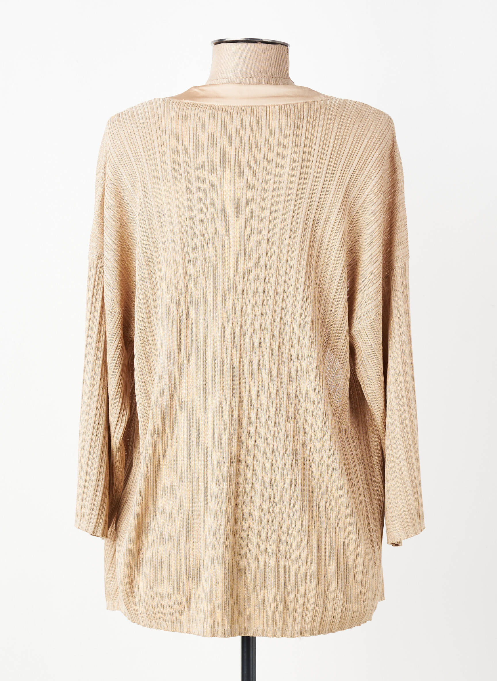 Gilet manches longues manches 3/4 beige YAYA femme