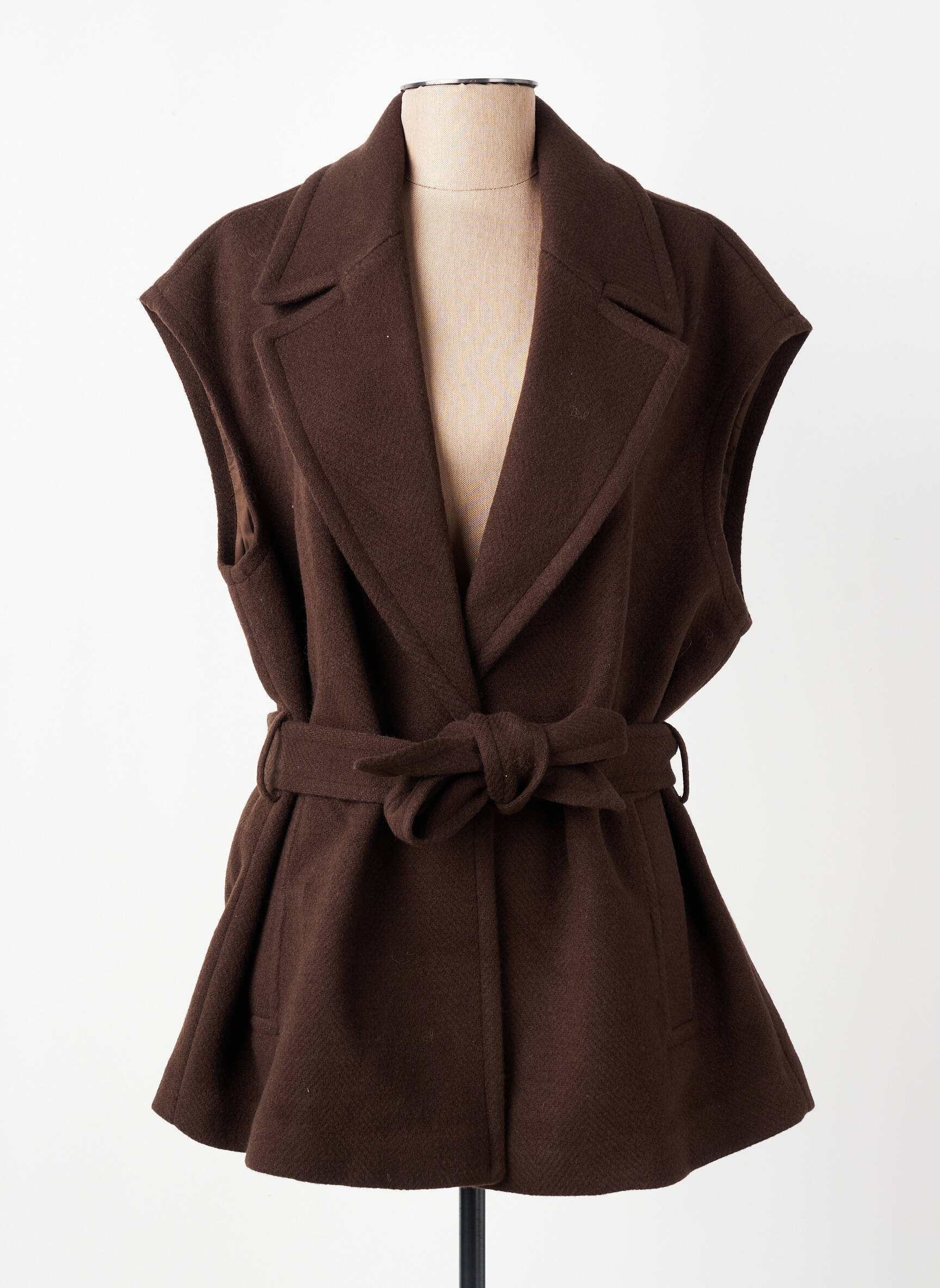 Gilet sans manche poches marron YAYA femme