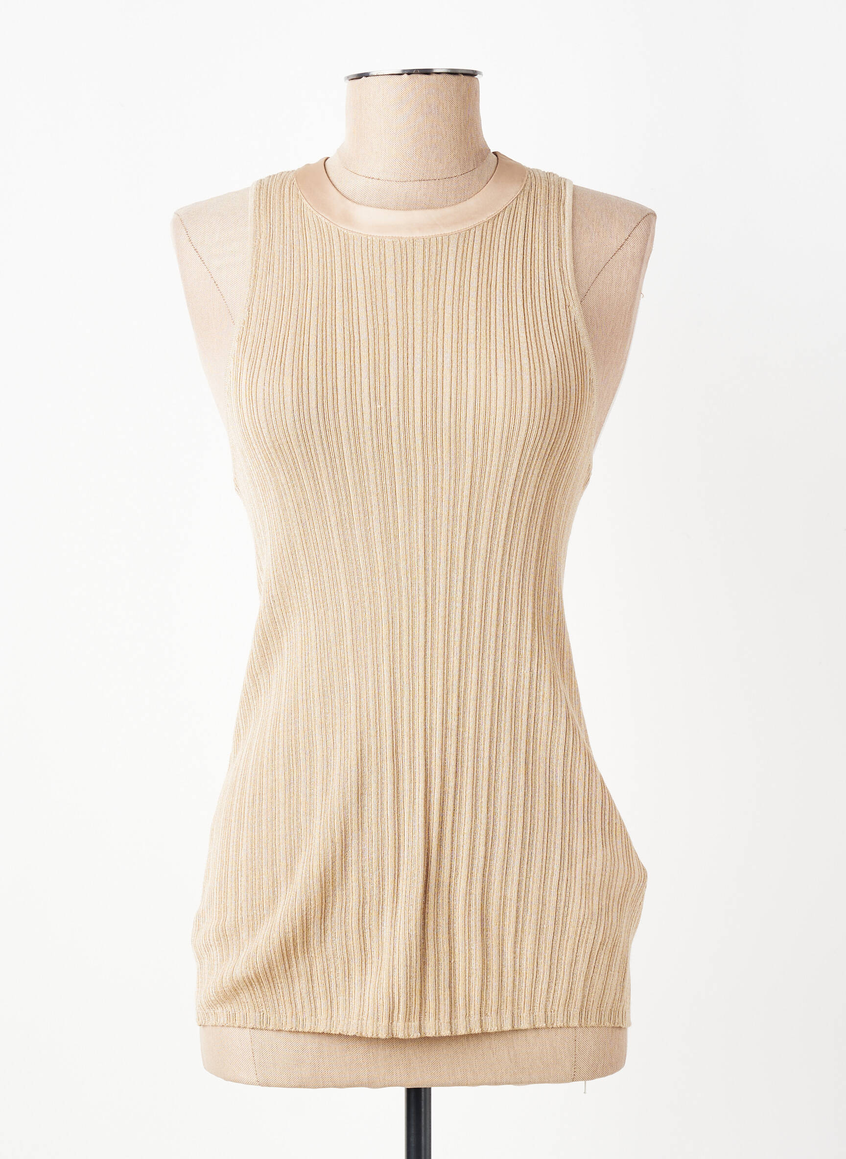 Top stretch sans manche beige YAYA femme