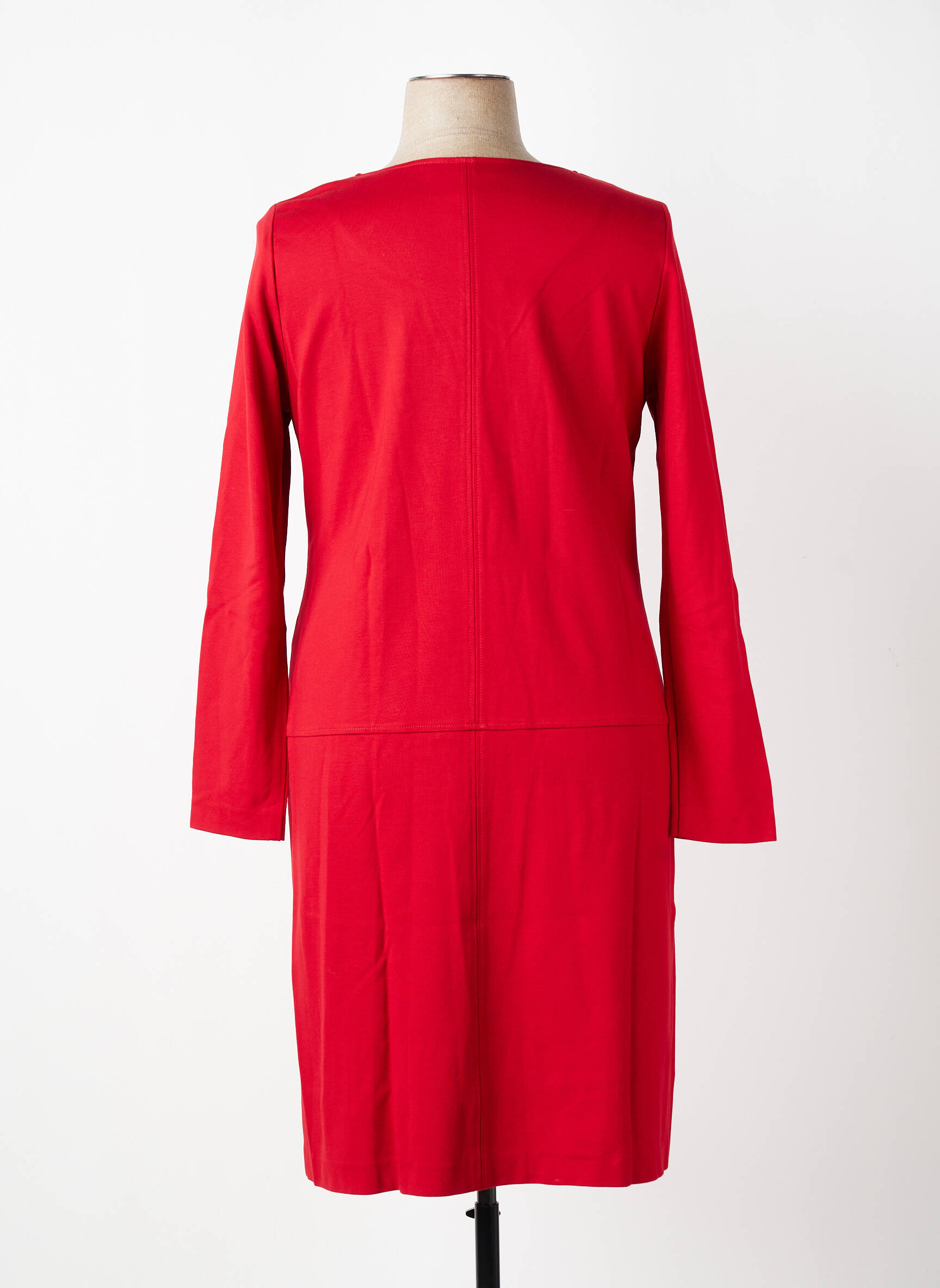 Robe mi-longue manches longues manches longues rouge PAUSE CAFE femme