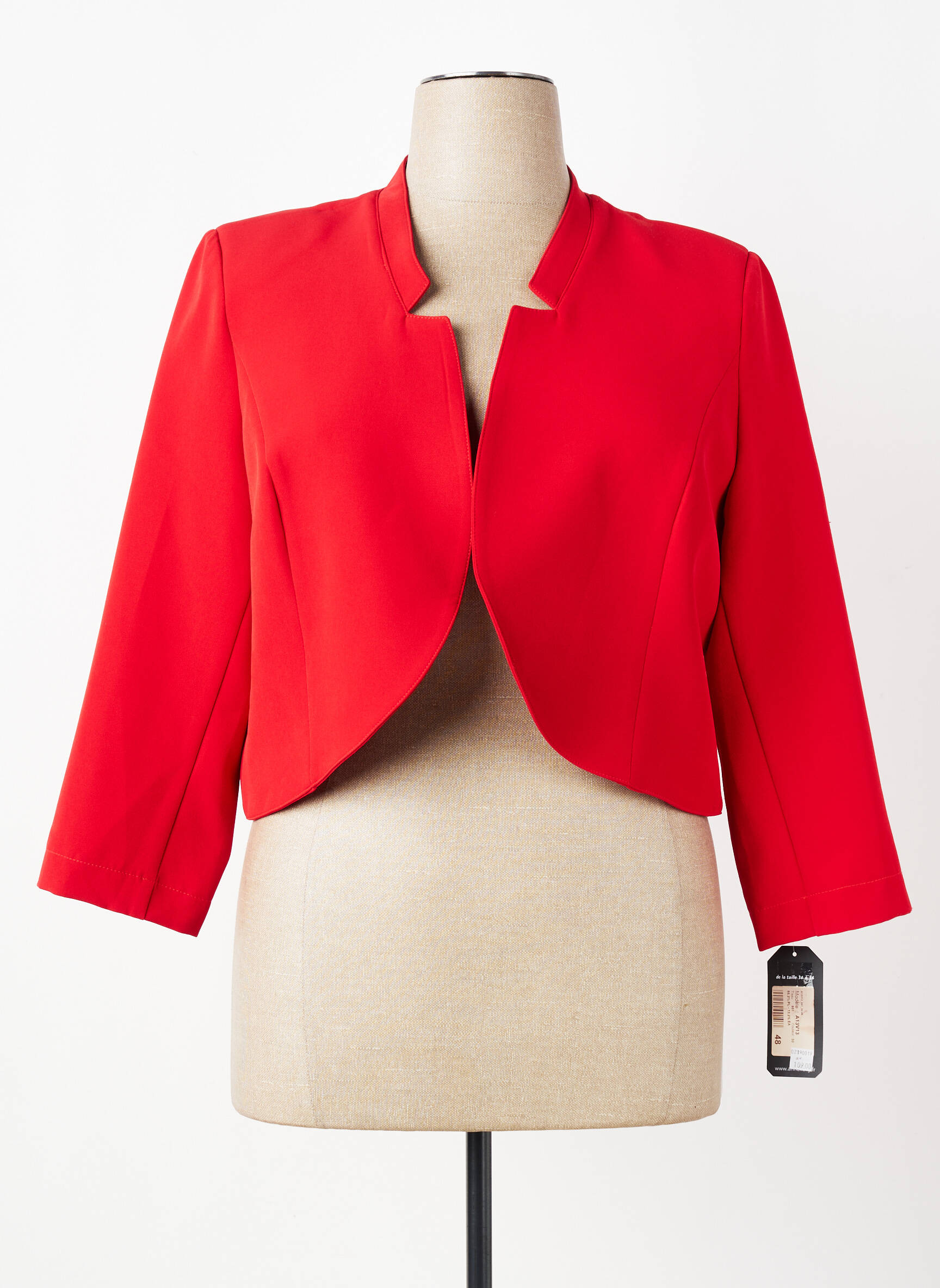 Boléro tissage crêpe rouge ANNE KELLY femme
