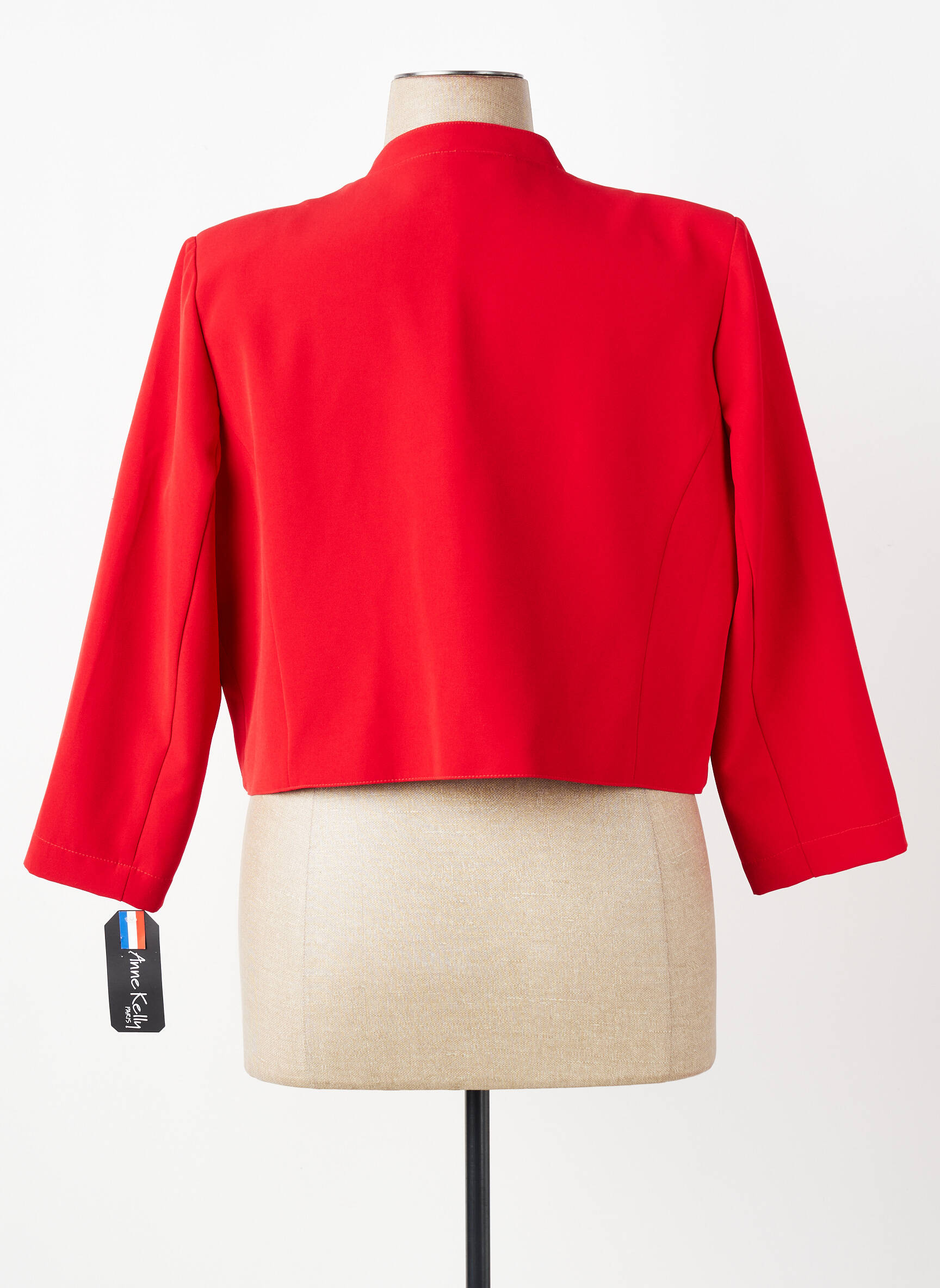 Boléro tissage crêpe rouge ANNE KELLY femme