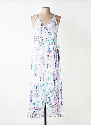 Robe longue coupe cintrée fines bretelles violet EVA KAYAN femme