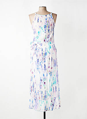 Robe longue coupe cintrée fines bretelles violet EVA KAYAN femme