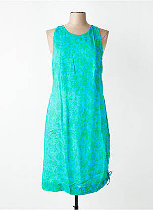Robe mi-longue imprimé fantaisie sans manche vert EVA KAYAN femme