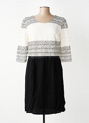 Robe mi-longue manches 3/4 manches 3/4 beige PAUSE CAFE femme