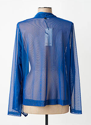 Gilet manches longues col v bleu MALOKA femme