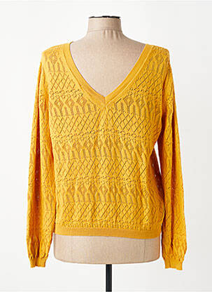 Pull maille ajourée manches longues jaune LE PETIT BAIGNEUR femme