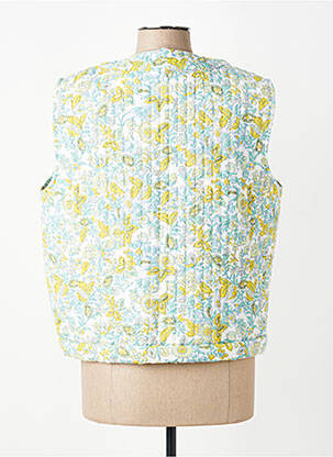 Gilet sans manche coupe droite vert C'EST BEAU LA VIE femme