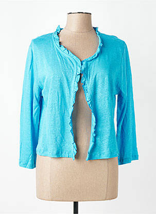 Gilet manches longues manches 3/4 bleu MALOKA femme